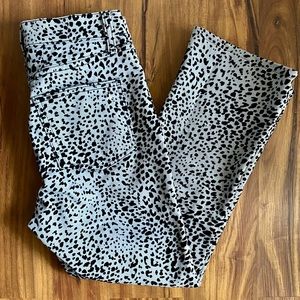 Rag & Bone High Waisted Cheetah Ankle Cropped Jeans
